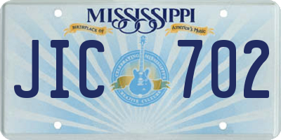 MS license plate JIC702