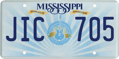 MS license plate JIC705