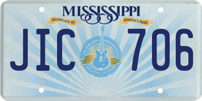 MS license plate JIC706