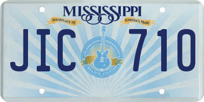 MS license plate JIC710