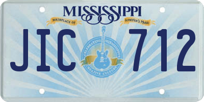 MS license plate JIC712