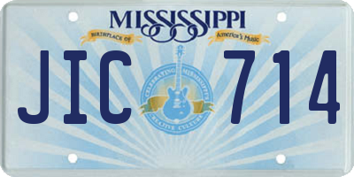 MS license plate JIC714