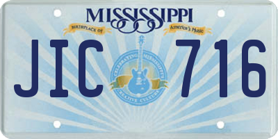 MS license plate JIC716