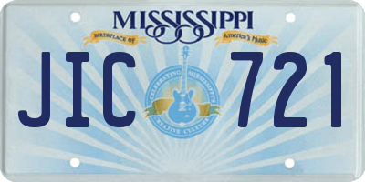 MS license plate JIC721
