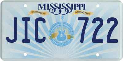MS license plate JIC722