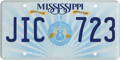 MS license plate JIC723