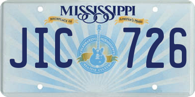 MS license plate JIC726