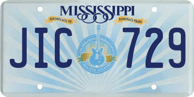 MS license plate JIC729