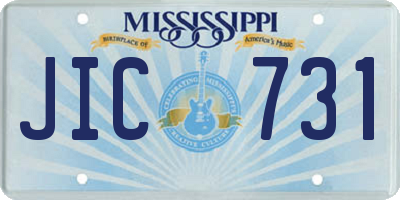 MS license plate JIC731