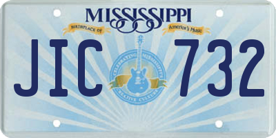 MS license plate JIC732