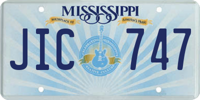 MS license plate JIC747