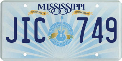 MS license plate JIC749