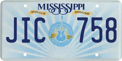 MS license plate JIC758