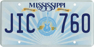 MS license plate JIC760