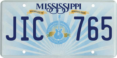 MS license plate JIC765
