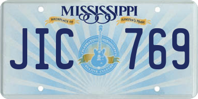 MS license plate JIC769