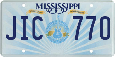 MS license plate JIC770