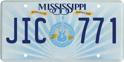 MS license plate JIC771