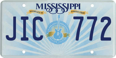 MS license plate JIC772