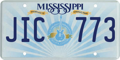 MS license plate JIC773