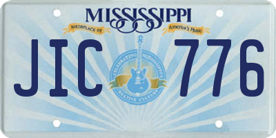 MS license plate JIC776
