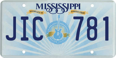 MS license plate JIC781