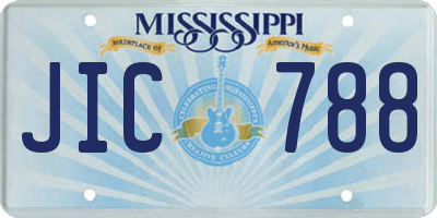 MS license plate JIC788
