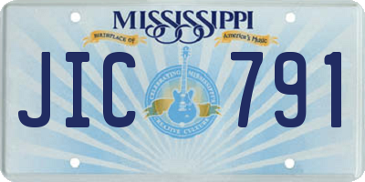 MS license plate JIC791