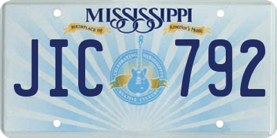 MS license plate JIC792