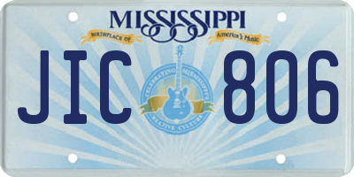 MS license plate JIC806
