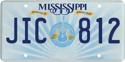 MS license plate JIC812