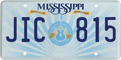MS license plate JIC815