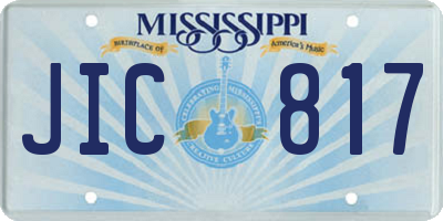 MS license plate JIC817