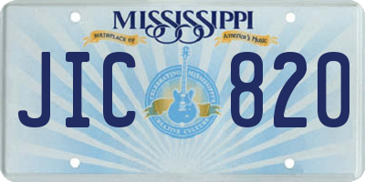 MS license plate JIC820