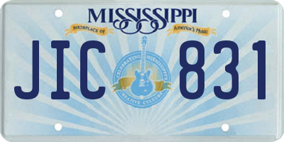 MS license plate JIC831