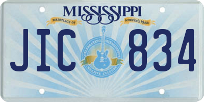 MS license plate JIC834