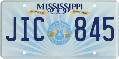 MS license plate JIC845
