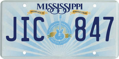 MS license plate JIC847