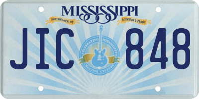 MS license plate JIC848