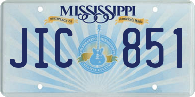 MS license plate JIC851