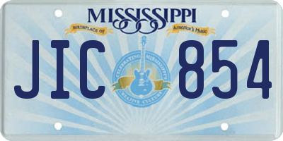 MS license plate JIC854