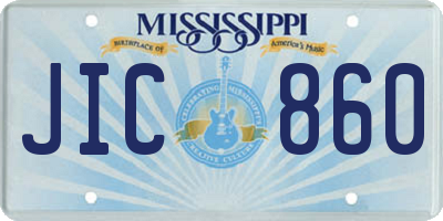 MS license plate JIC860