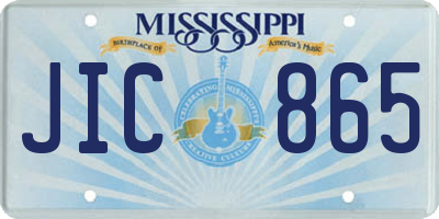 MS license plate JIC865