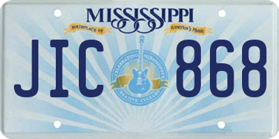 MS license plate JIC868
