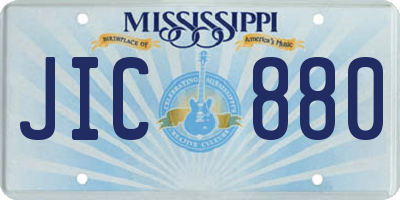 MS license plate JIC880