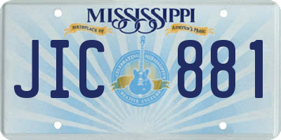 MS license plate JIC881