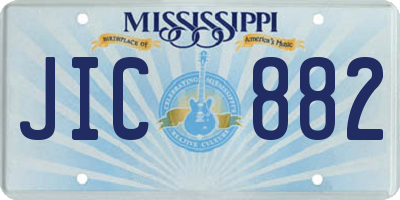 MS license plate JIC882