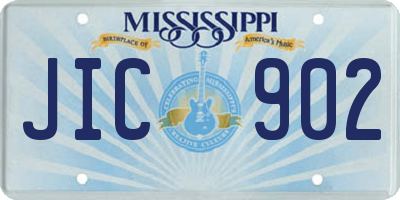 MS license plate JIC902