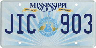 MS license plate JIC903