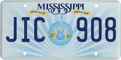 MS license plate JIC908